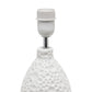 All The Rages Essentix 14" White Ceramic Textured Tear Drop Shaped Table Lamp With Tapered White Fabric Shade