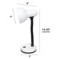 All The Rages Essentix 14" White Flexible Gooseneck Metal Desk Task Lamp With Bowl Shaped Shade