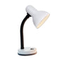 All The Rages Essentix 14" White Flexible Gooseneck Metal Desk Task Lamp With Bowl Shaped Shade