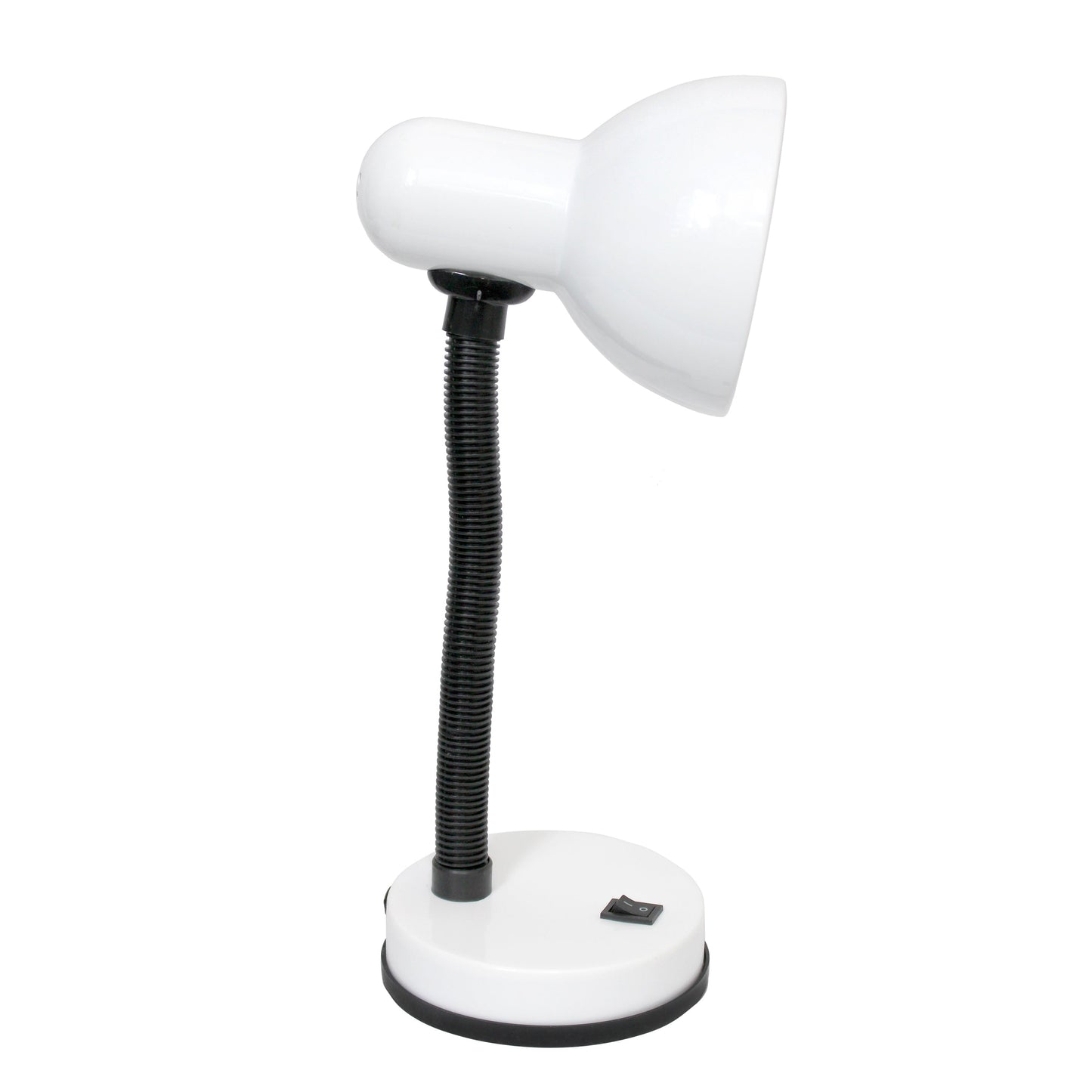 All The Rages Essentix 14" White Flexible Gooseneck Metal Desk Task Lamp With Bowl Shaped Shade