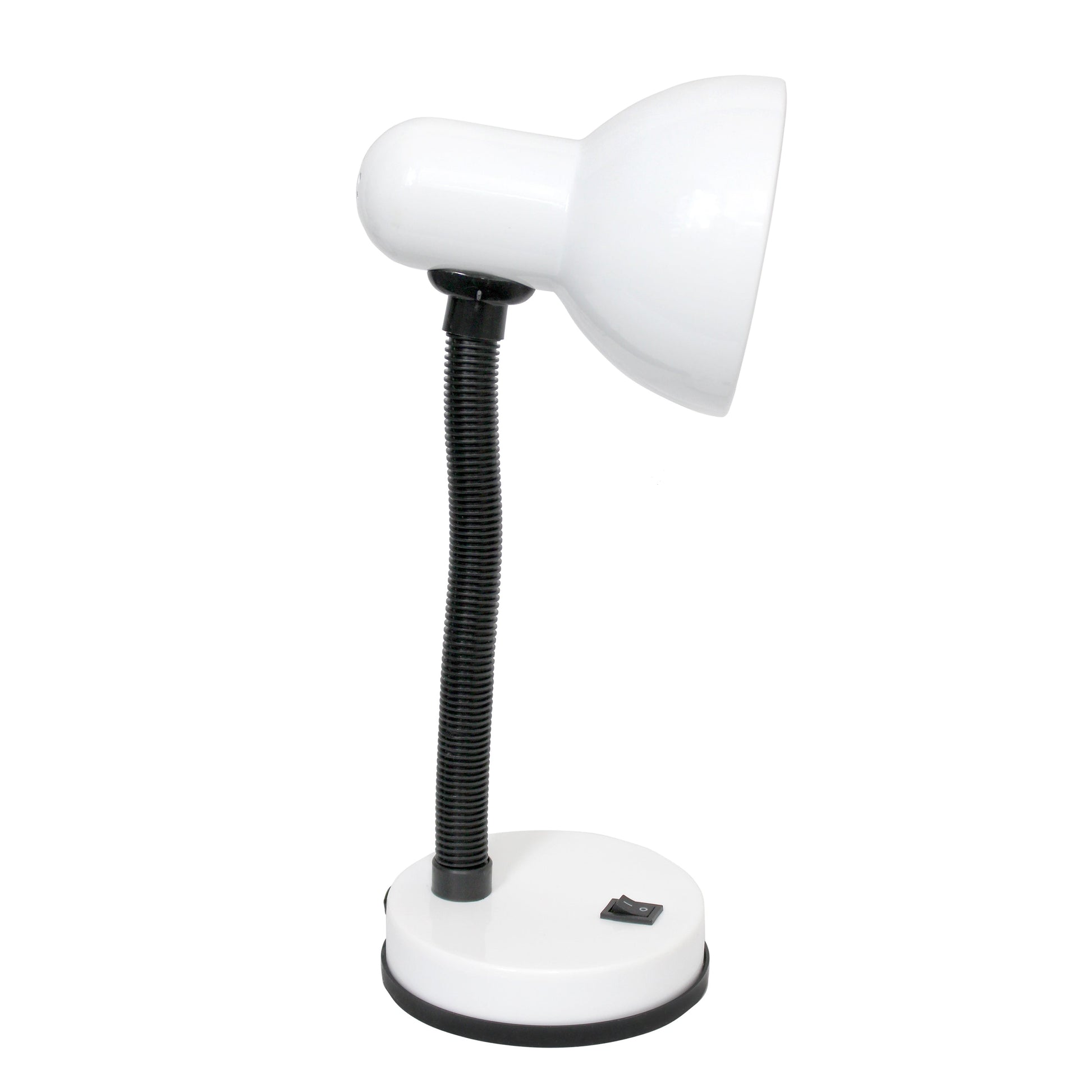 All The Rages Essentix 14" White Flexible Gooseneck Metal Desk Task Lamp With Bowl Shaped Shade