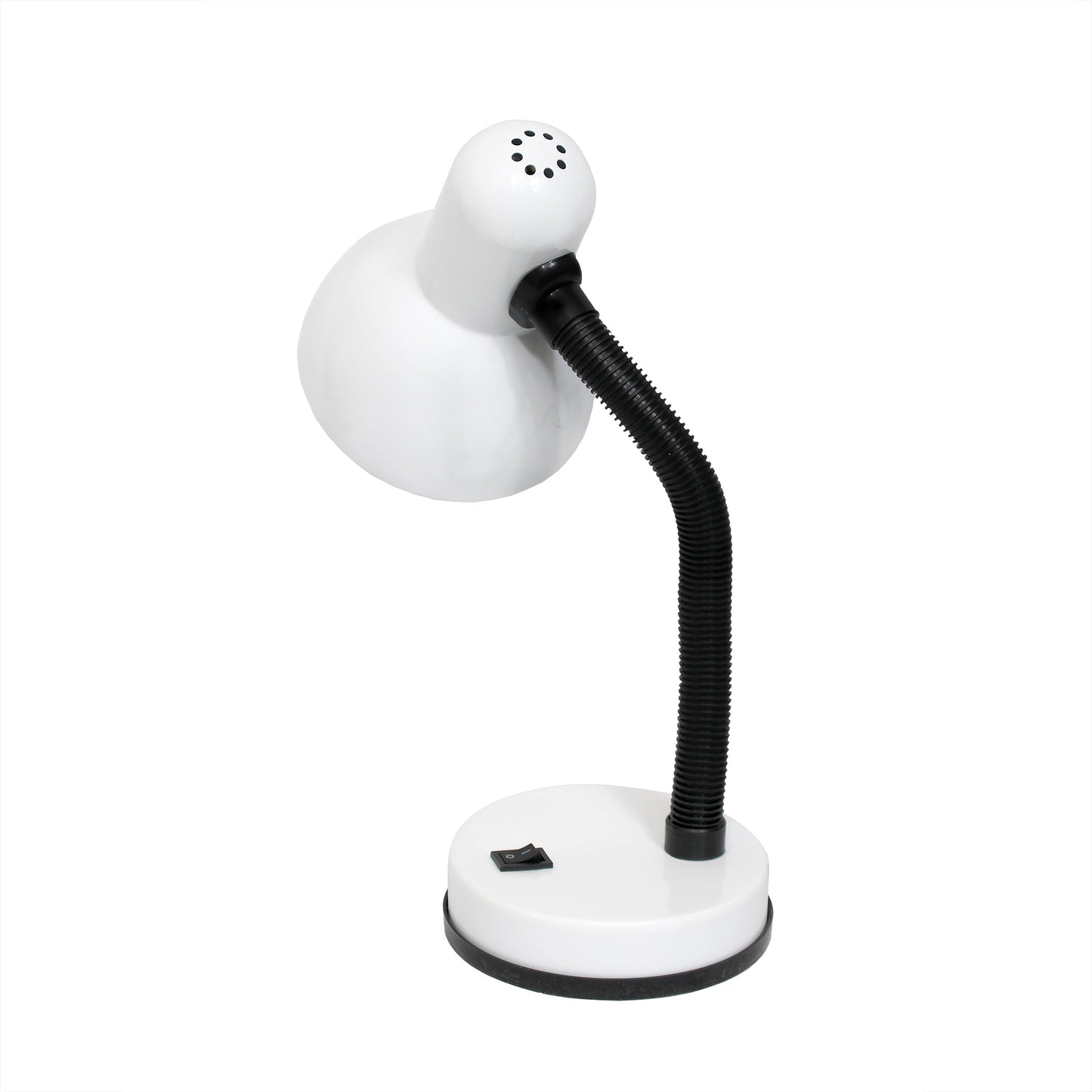All The Rages Essentix 14" White Flexible Gooseneck Metal Desk Task Lamp With Bowl Shaped Shade