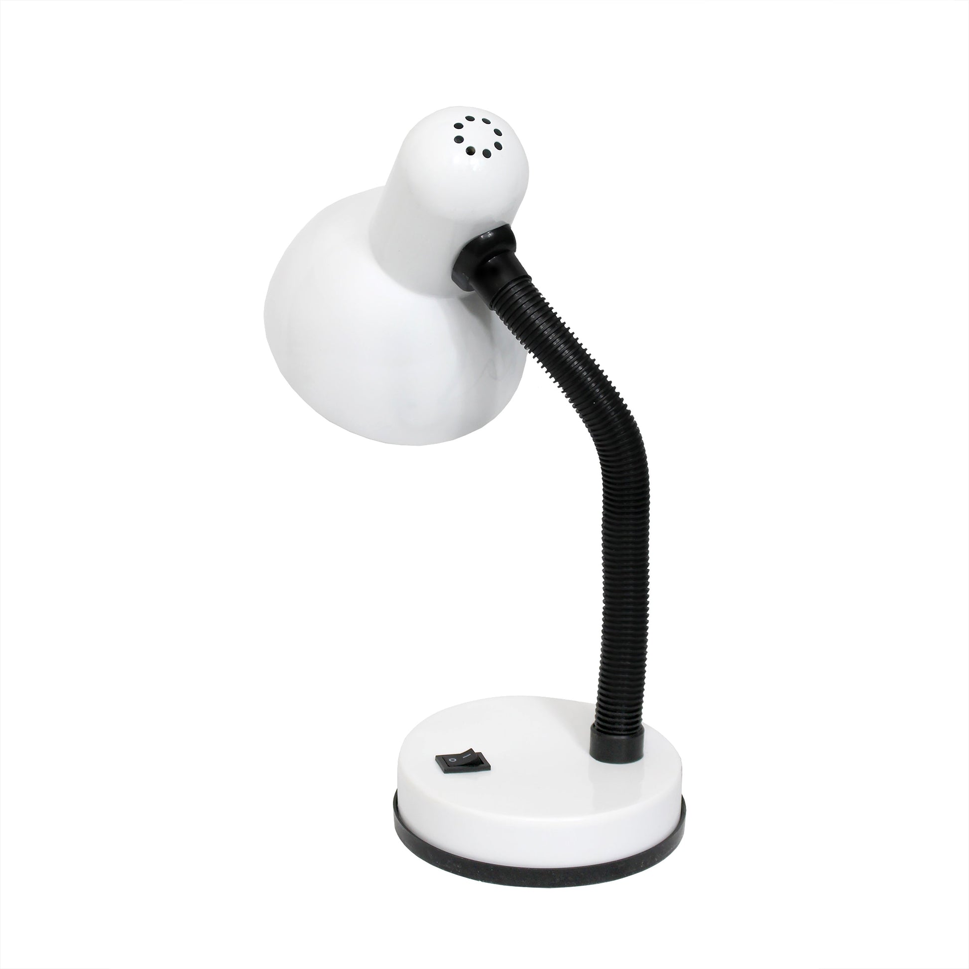 All The Rages Essentix 14" White Flexible Gooseneck Metal Desk Task Lamp With Bowl Shaped Shade