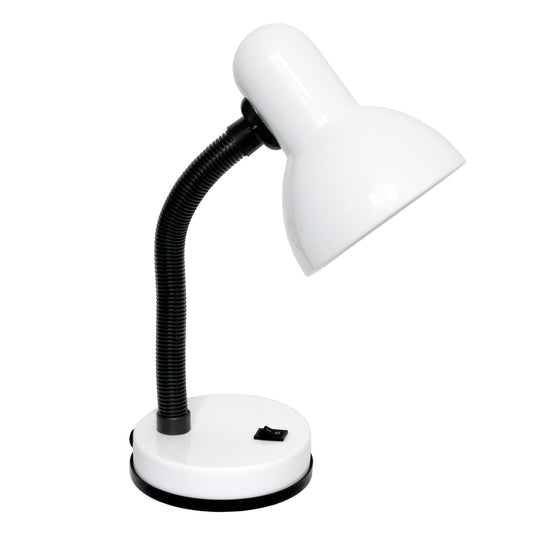 All The Rages Essentix 14" White Flexible Gooseneck Metal Desk Task Lamp With Bowl Shaped Shade
