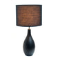 All The Rages Essentix 18" Black Ceramic Dewdrop Table Lamp With Matching Fabric Shade