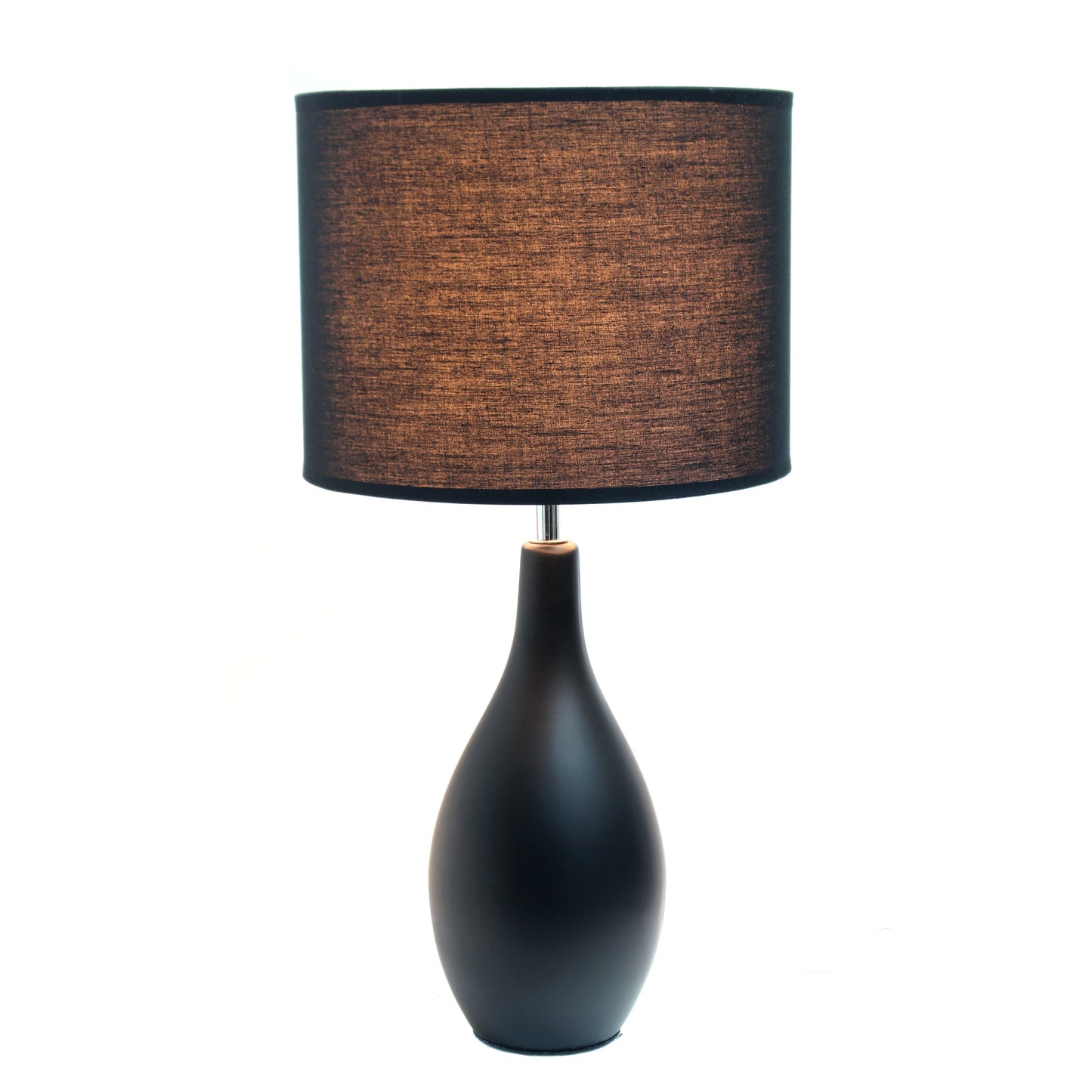 All The Rages Essentix 18" Black Ceramic Dewdrop Table Lamp With Matching Fabric Shade