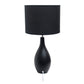 All The Rages Essentix 18" Black Ceramic Dewdrop Table Lamp With Matching Fabric Shade