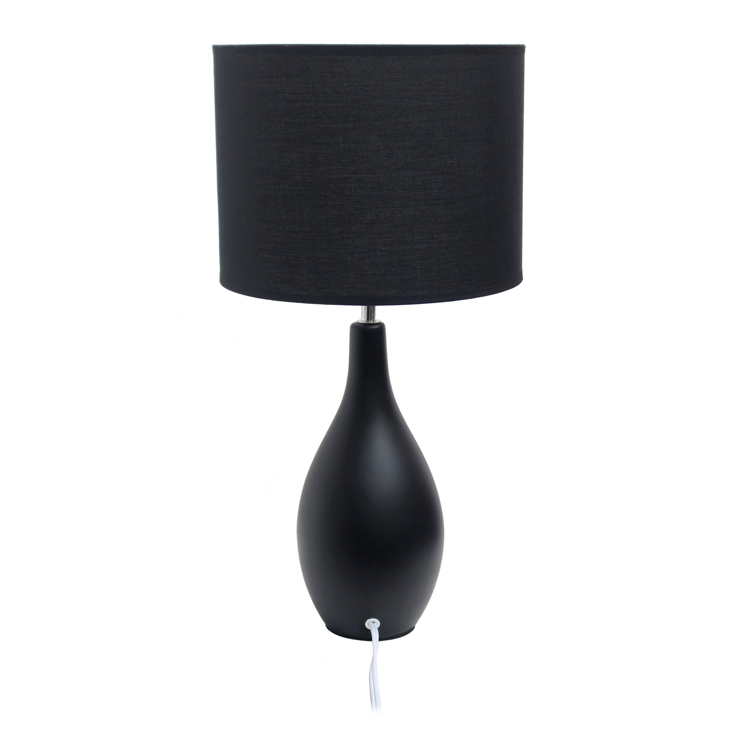 All The Rages Essentix 18" Black Ceramic Dewdrop Table Lamp With Matching Fabric Shade