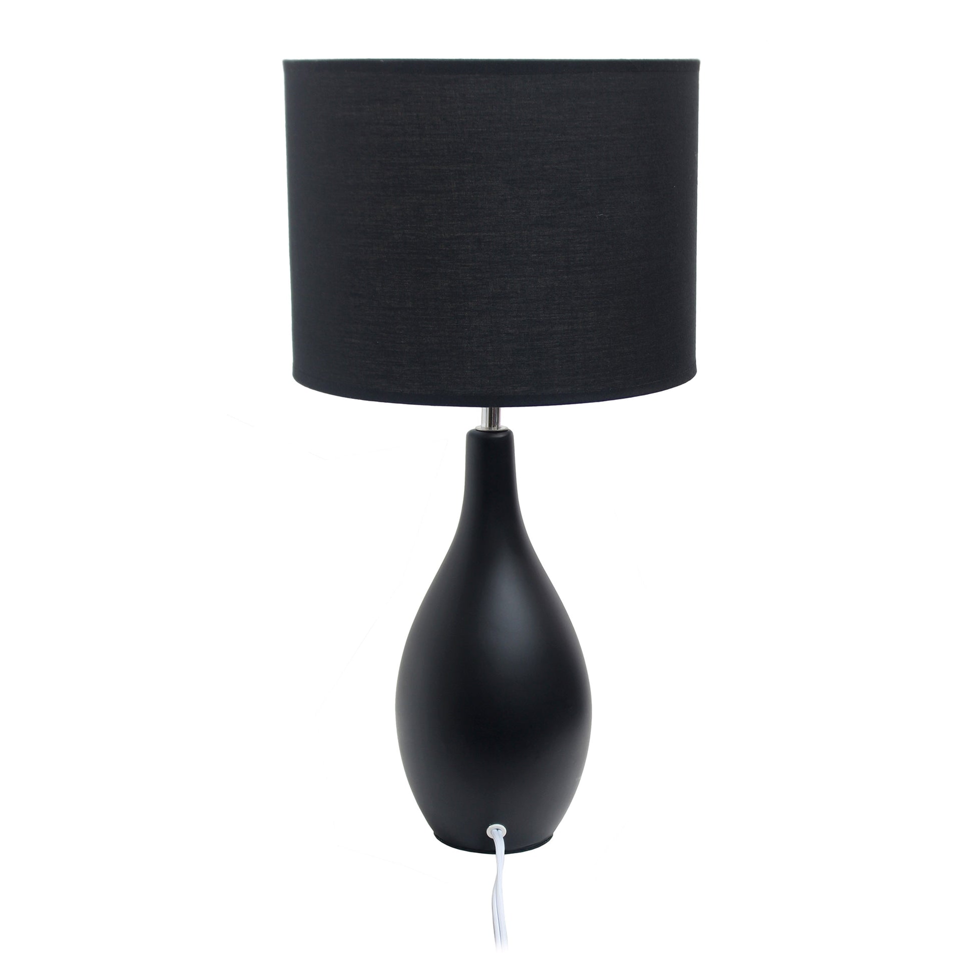 All The Rages Essentix 18" Black Ceramic Dewdrop Table Lamp With Matching Fabric Shade