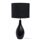 All The Rages Essentix 18" Black Ceramic Dewdrop Table Lamp With Matching Fabric Shade