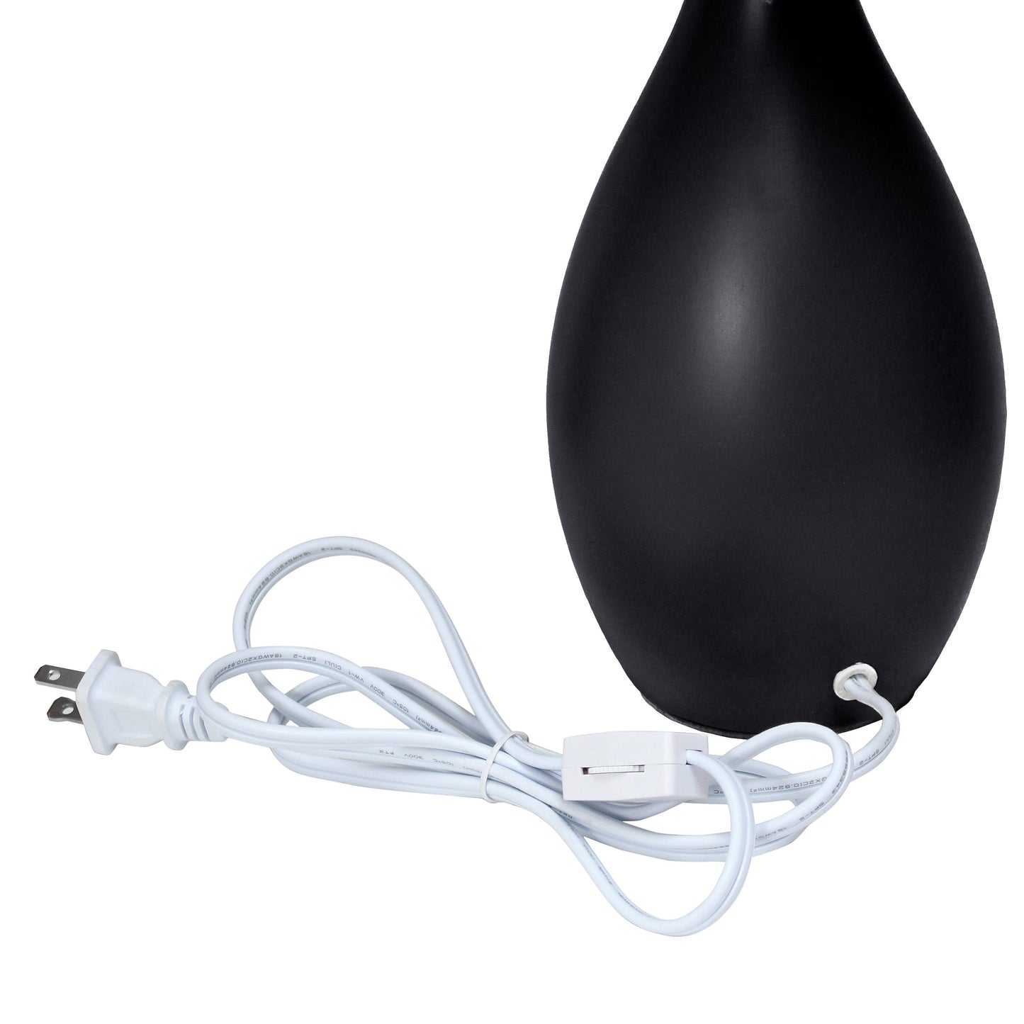 All The Rages Essentix 18" Black Ceramic Dewdrop Table Lamp With Matching Fabric Shade