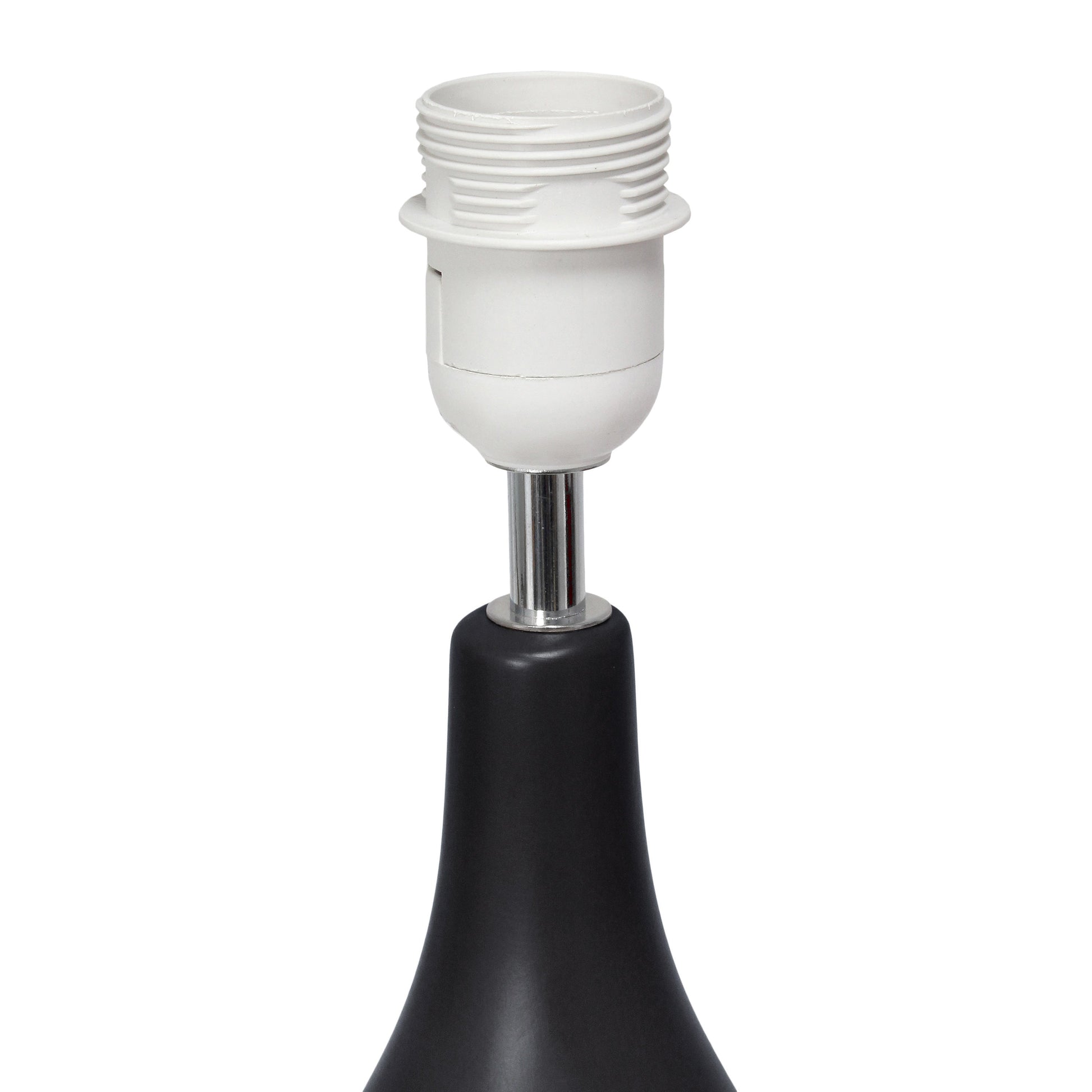 All The Rages Essentix 18" Black Ceramic Dewdrop Table Lamp With Matching Fabric Shade