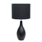 All The Rages Essentix 18" Black Ceramic Dewdrop Table Lamp With Matching Fabric Shade