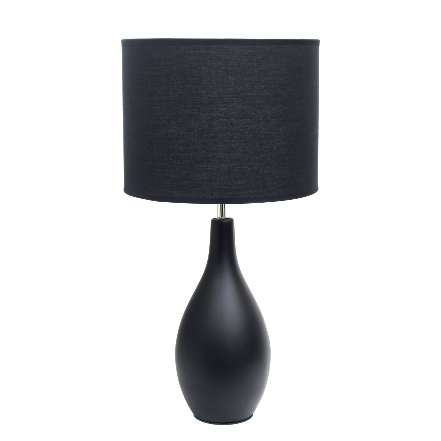 All The Rages Essentix 18" Black Ceramic Dewdrop Table Lamp With Matching Fabric Shade