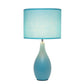 All The Rages Essentix 18" Blue Ceramic Dewdrop Table Lamp With Matching Fabric Shade