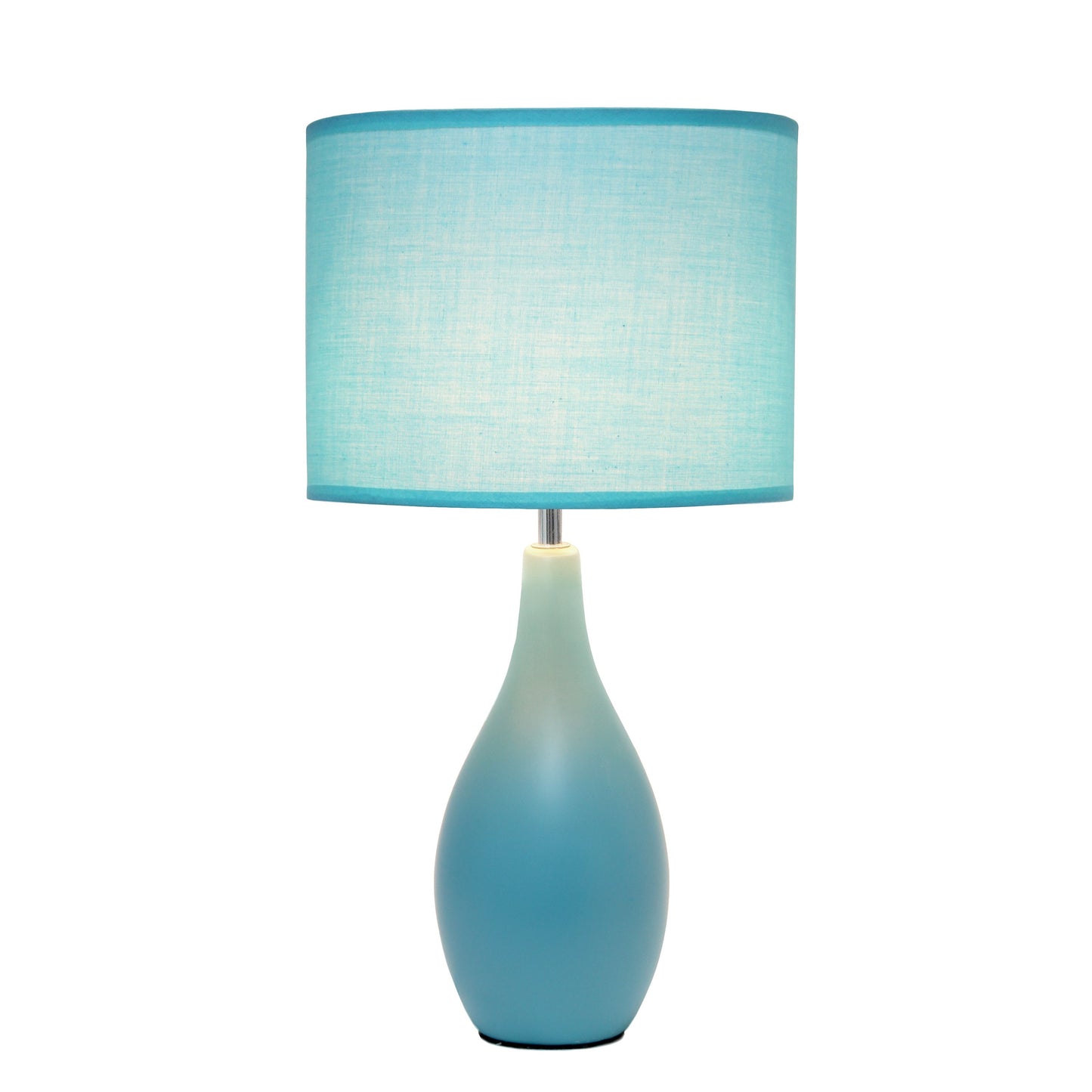 All The Rages Essentix 18" Blue Ceramic Dewdrop Table Lamp With Matching Fabric Shade