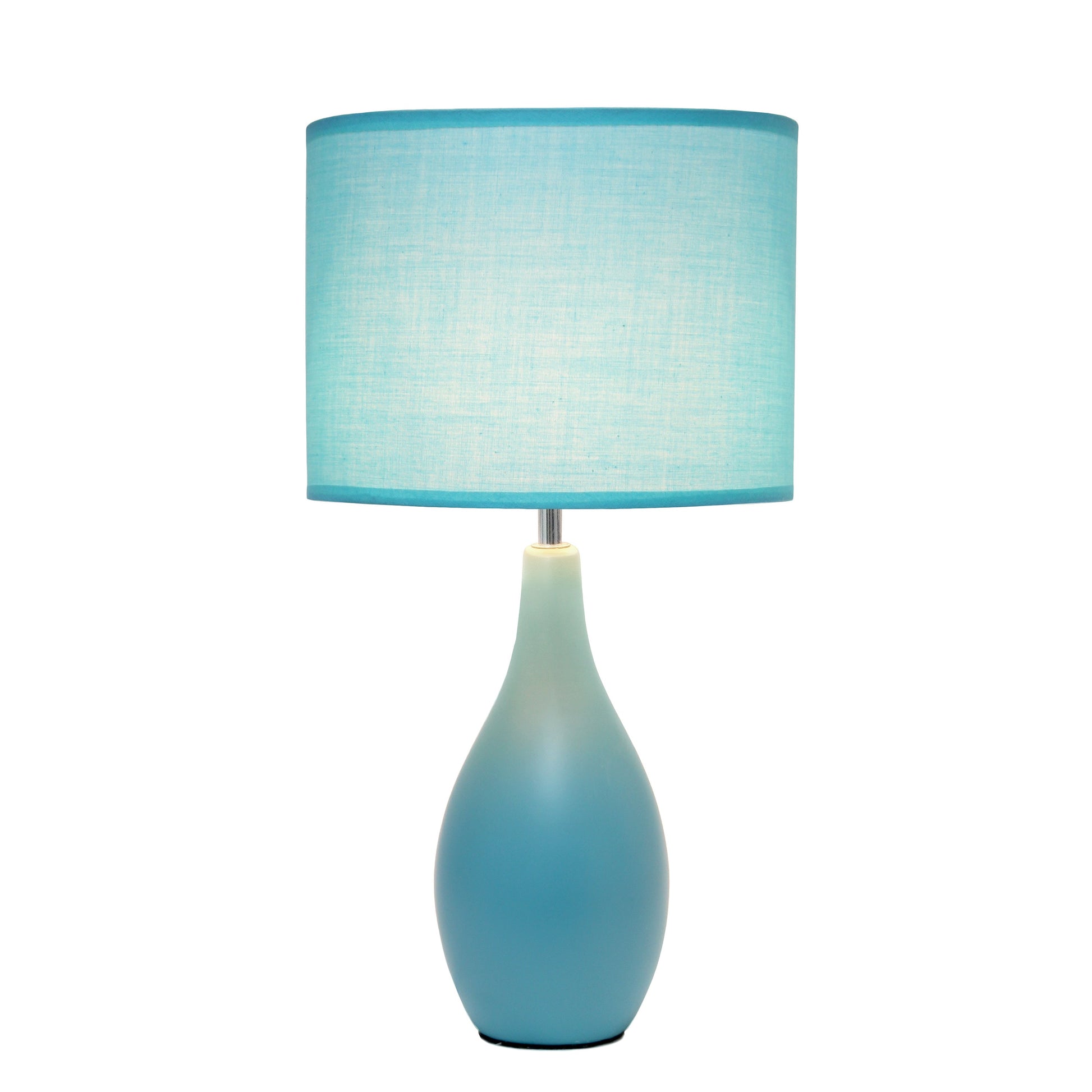 All The Rages Essentix 18" Blue Ceramic Dewdrop Table Lamp With Matching Fabric Shade