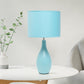 All The Rages Essentix 18" Blue Ceramic Dewdrop Table Lamp With Matching Fabric Shade
