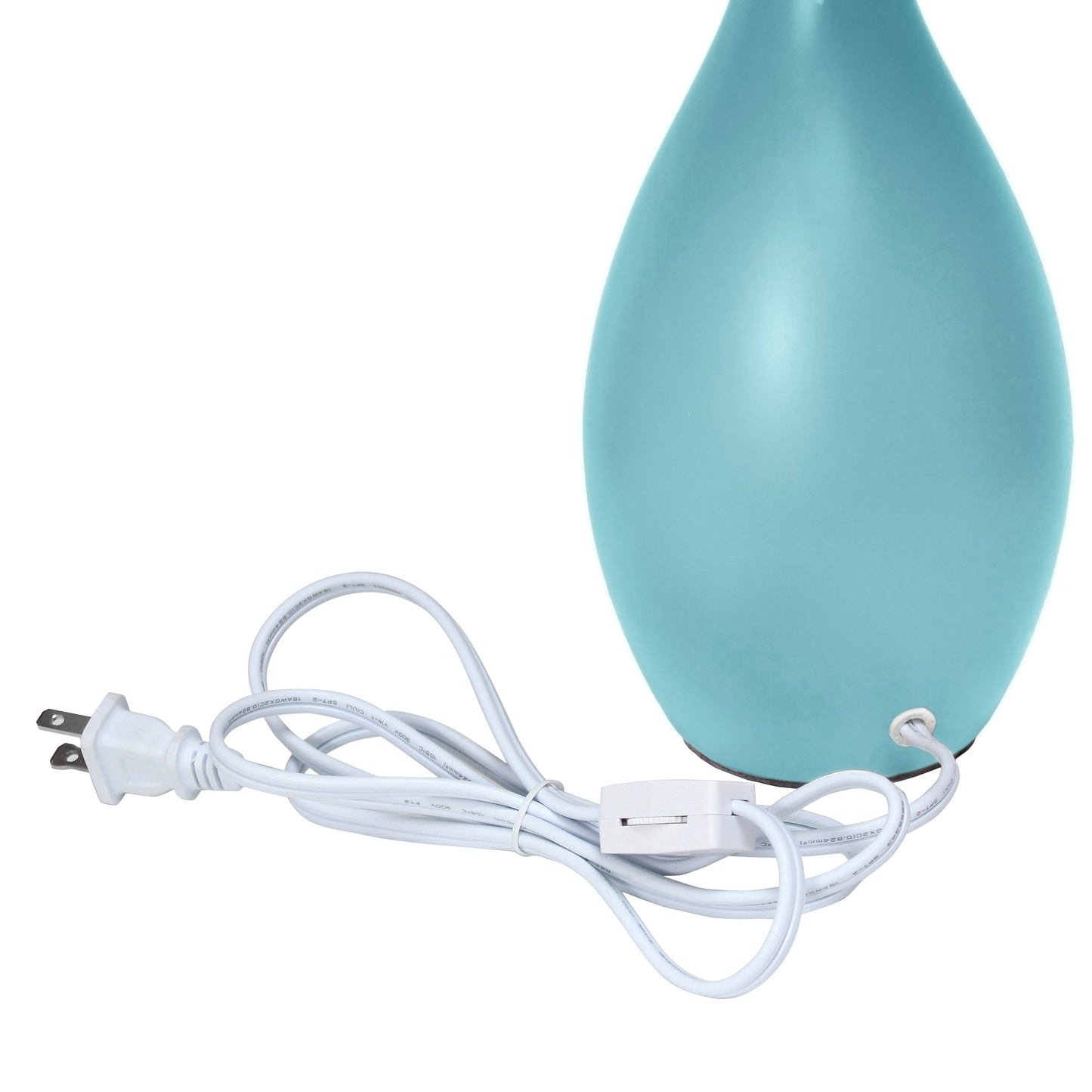 All The Rages Essentix 18" Blue Ceramic Dewdrop Table Lamp With Matching Fabric Shade