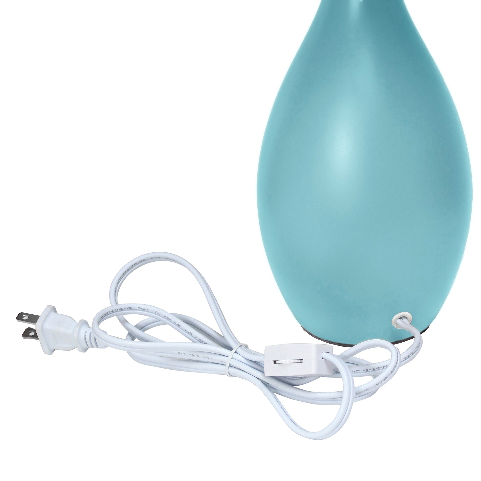 All The Rages Essentix 18" Blue Ceramic Dewdrop Table Lamp With Matching Fabric Shade