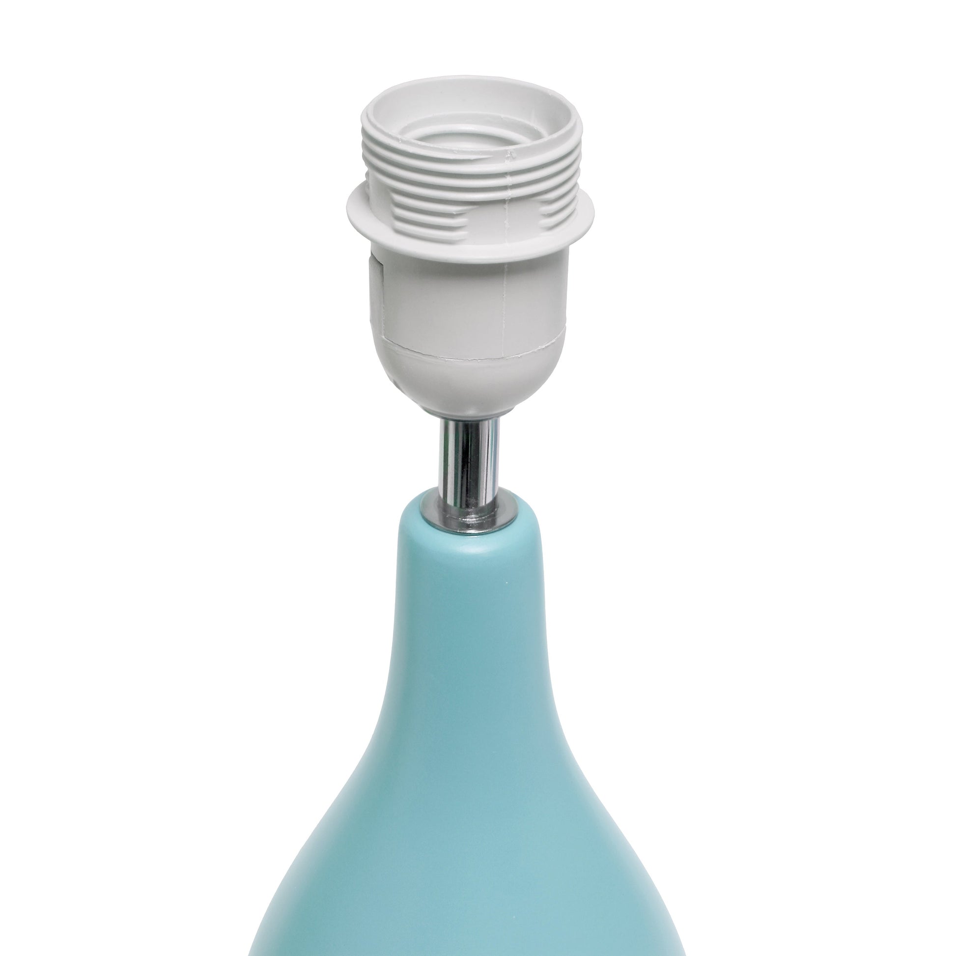 All The Rages Essentix 18" Blue Ceramic Dewdrop Table Lamp With Matching Fabric Shade