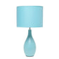 All The Rages Essentix 18" Blue Ceramic Dewdrop Table Lamp With Matching Fabric Shade