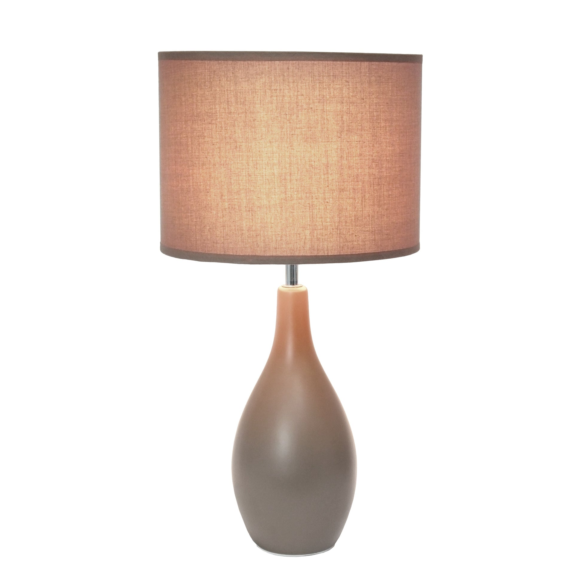 All The Rages Essentix 18" Gray Ceramic Dewdrop Table Lamp With Matching Fabric Shade