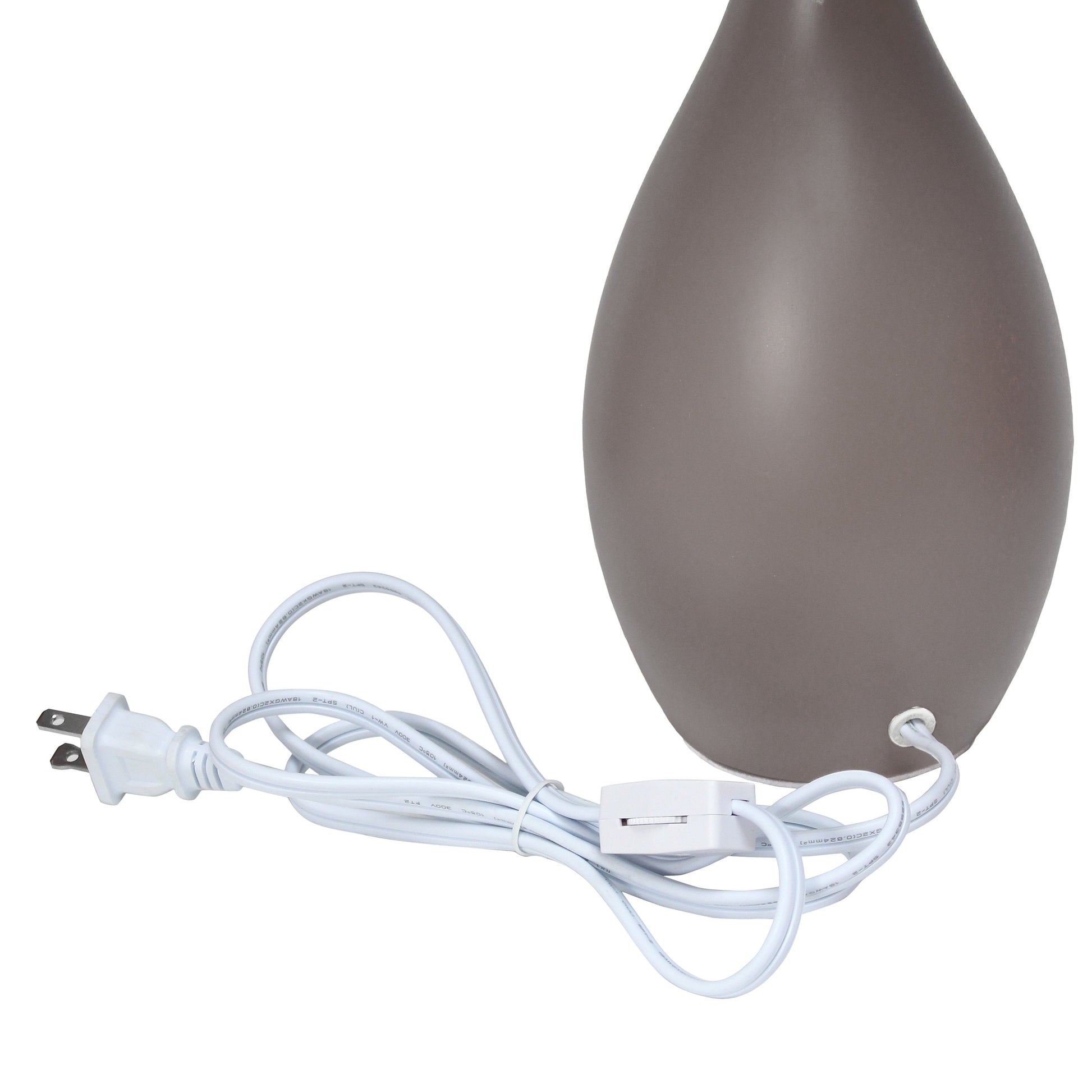 All The Rages Essentix 18" Gray Ceramic Dewdrop Table Lamp With Matching Fabric Shade