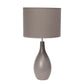 All The Rages Essentix 18" Gray Ceramic Dewdrop Table Lamp With Matching Fabric Shade