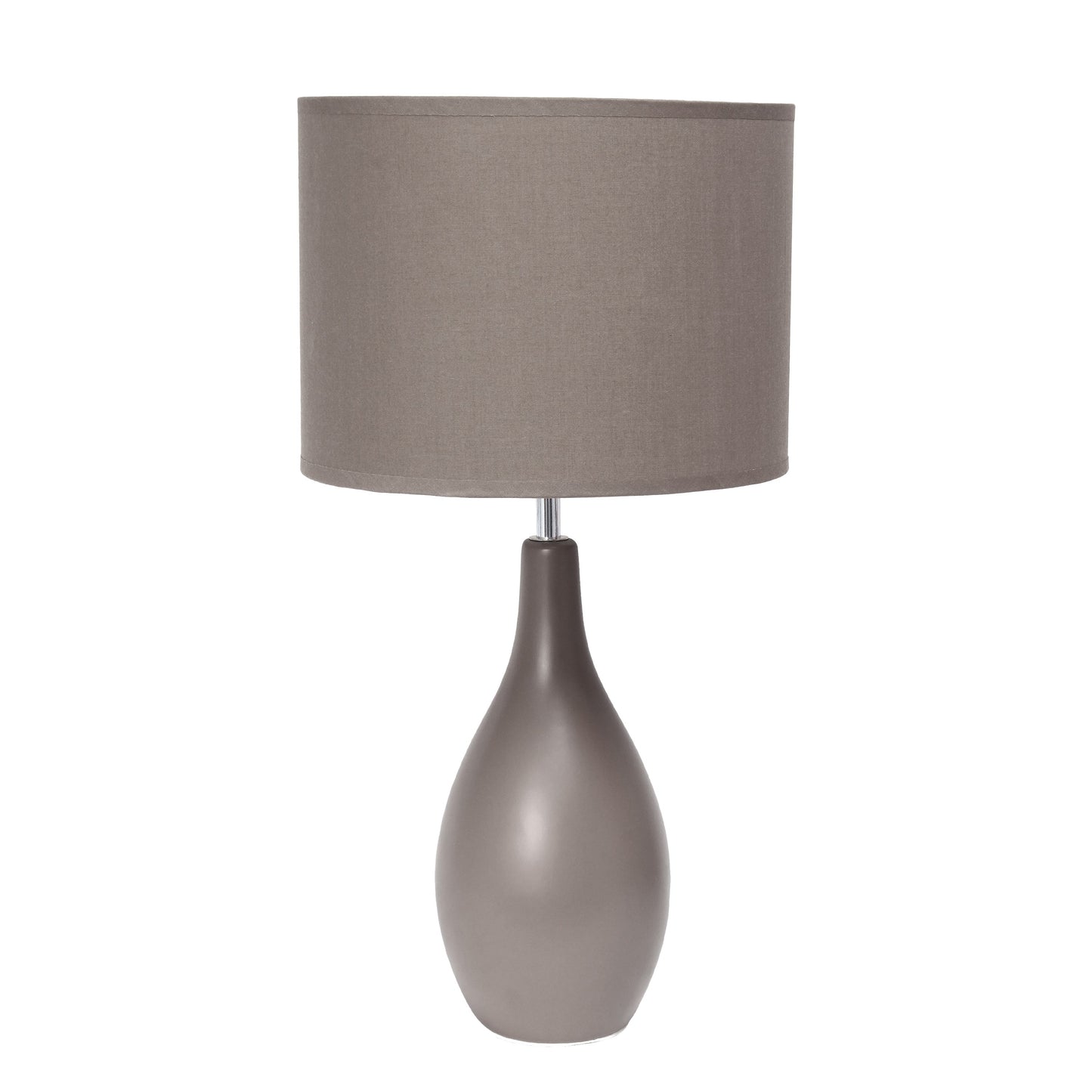 All The Rages Essentix 18" Gray Ceramic Dewdrop Table Lamp With Matching Fabric Shade