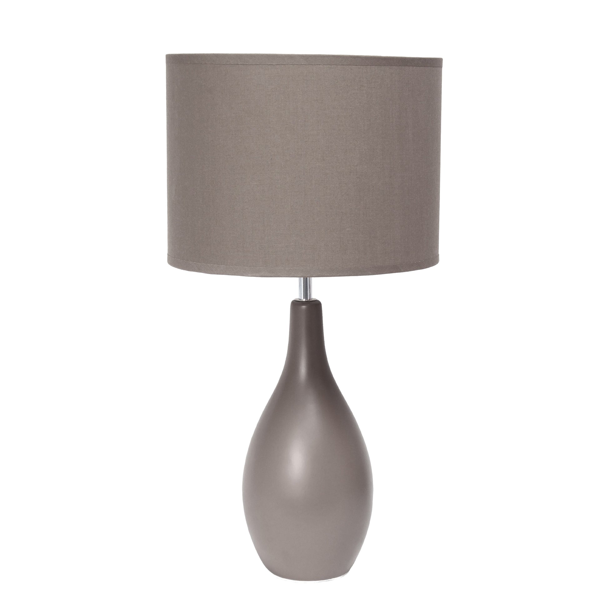 All The Rages Essentix 18" Gray Ceramic Dewdrop Table Lamp With Matching Fabric Shade