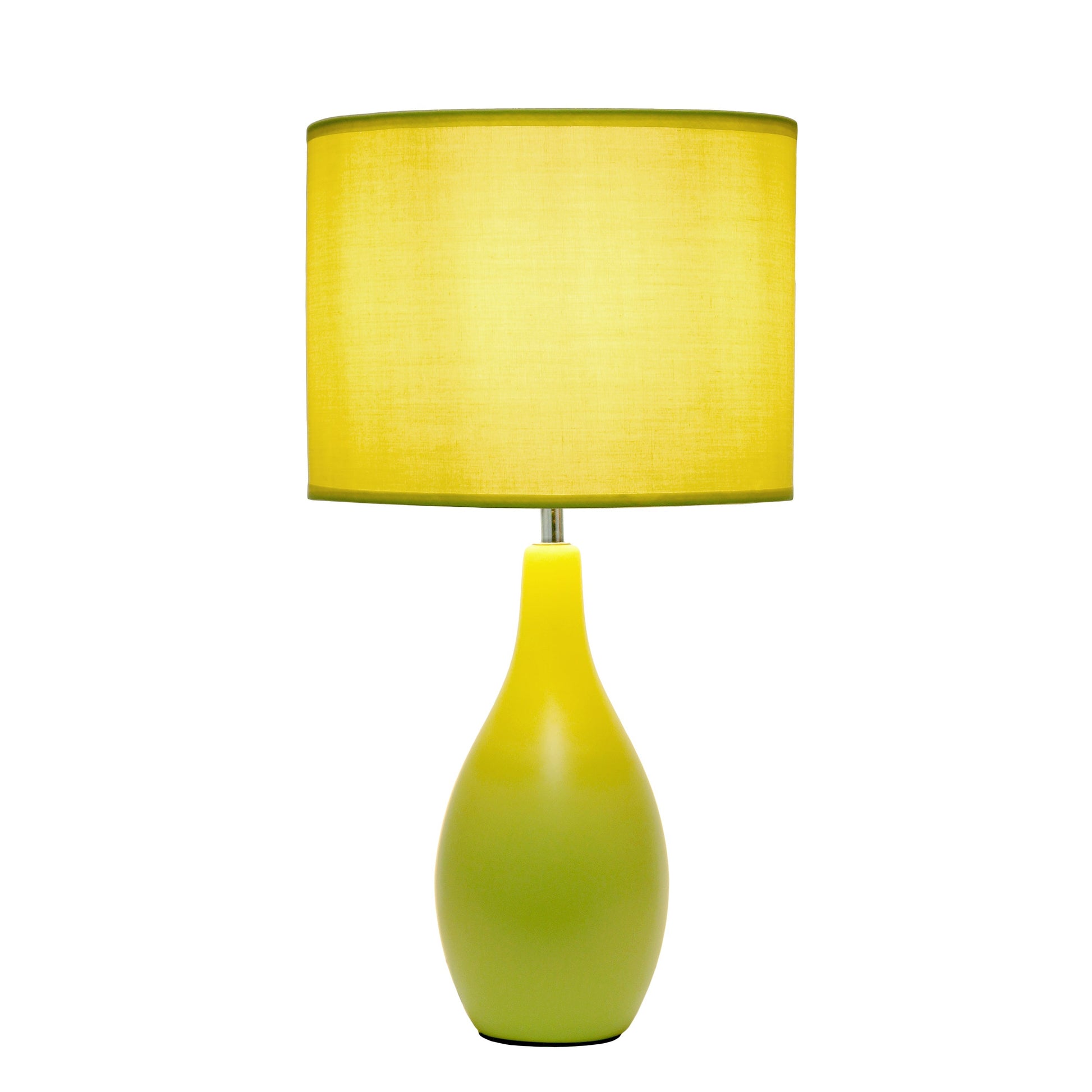 All The Rages Essentix 18" Green Ceramic Dewdrop Table Lamp With Matching Fabric Shade
