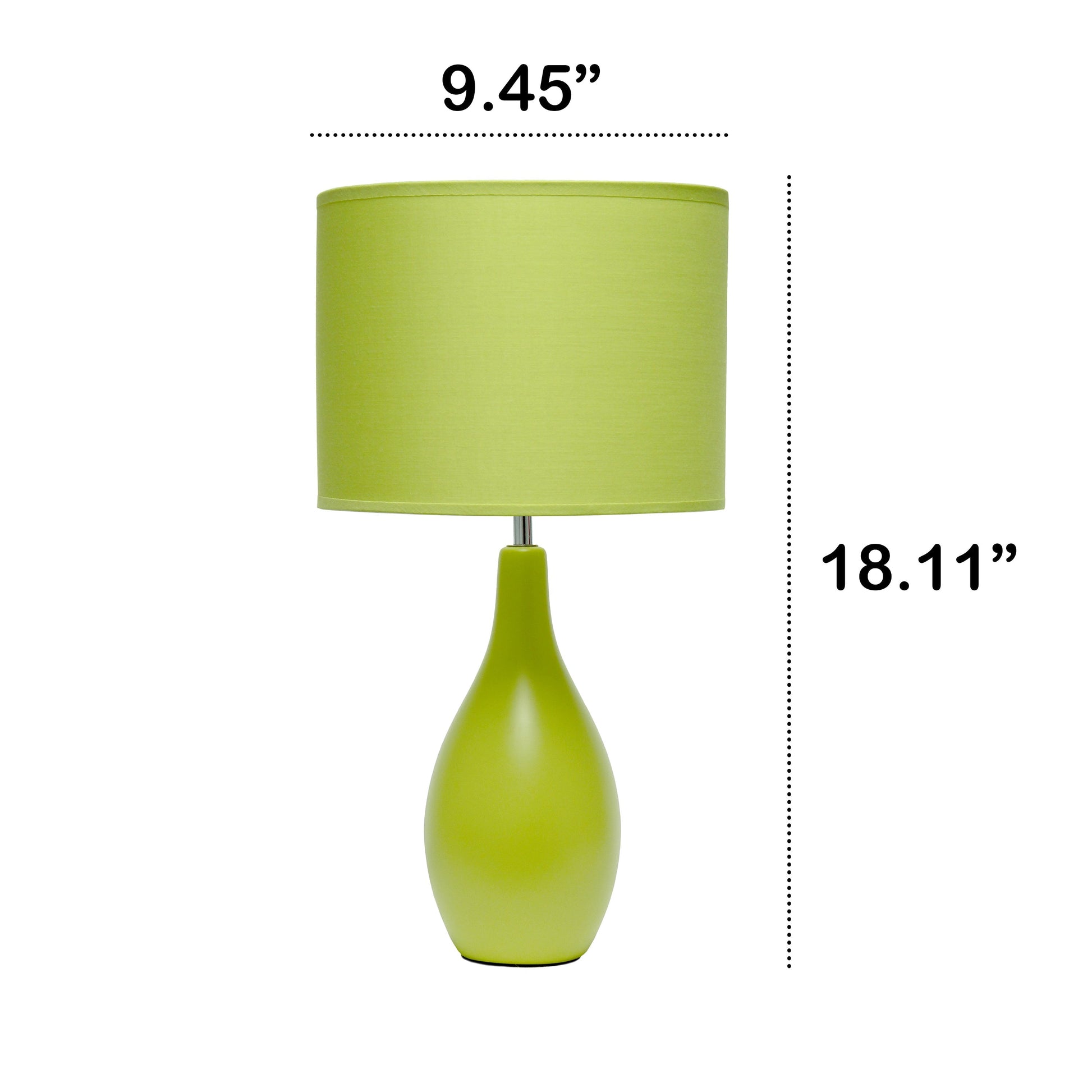 All The Rages Essentix 18" Green Ceramic Dewdrop Table Lamp With Matching Fabric Shade
