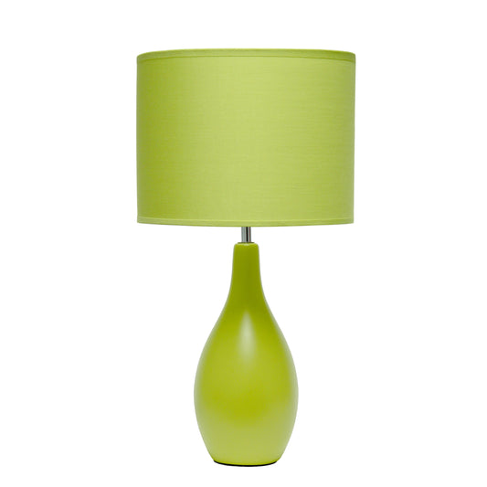 All The Rages Essentix 18" Green Ceramic Dewdrop Table Lamp With Matching Fabric Shade