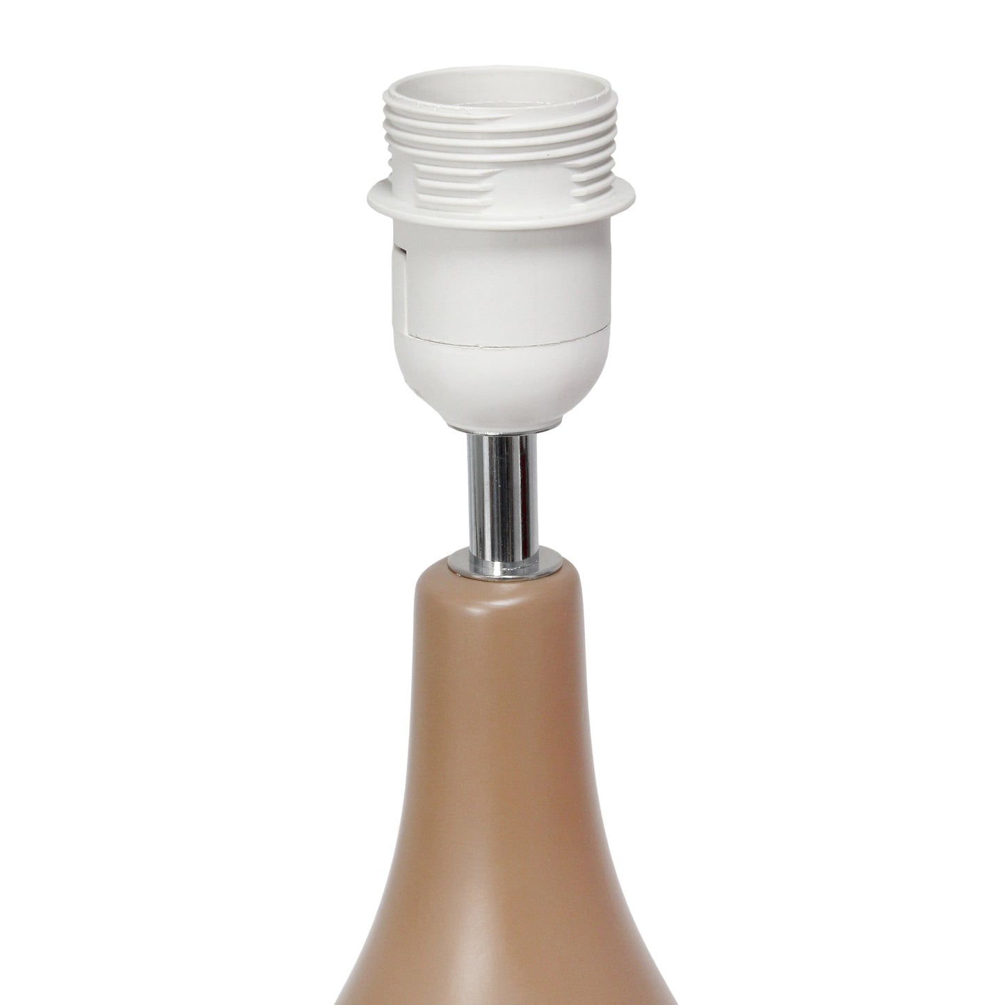 All The Rages Essentix 18" Light Brown Ceramic Dewdrop Table Lamp With Matching Fabric Shade