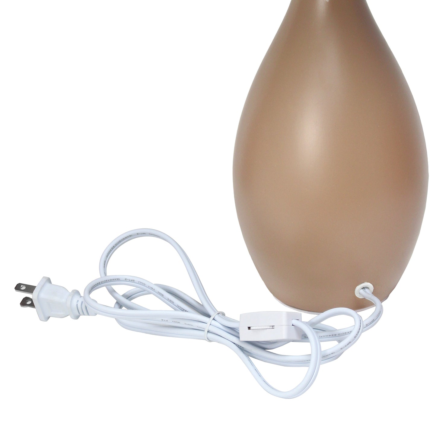 All The Rages Essentix 18" Light Brown Ceramic Dewdrop Table Lamp With Matching Fabric Shade