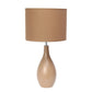 All The Rages Essentix 18" Light Brown Ceramic Dewdrop Table Lamp With Matching Fabric Shade