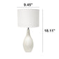 All The Rages Essentix 18" Off White Ceramic Dewdrop Table Lamp With Matching Fabric Shade