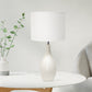 All The Rages Essentix 18" Off White Ceramic Dewdrop Table Lamp With Matching Fabric Shade