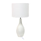 All The Rages Essentix 18" Off White Ceramic Dewdrop Table Lamp With Matching Fabric Shade
