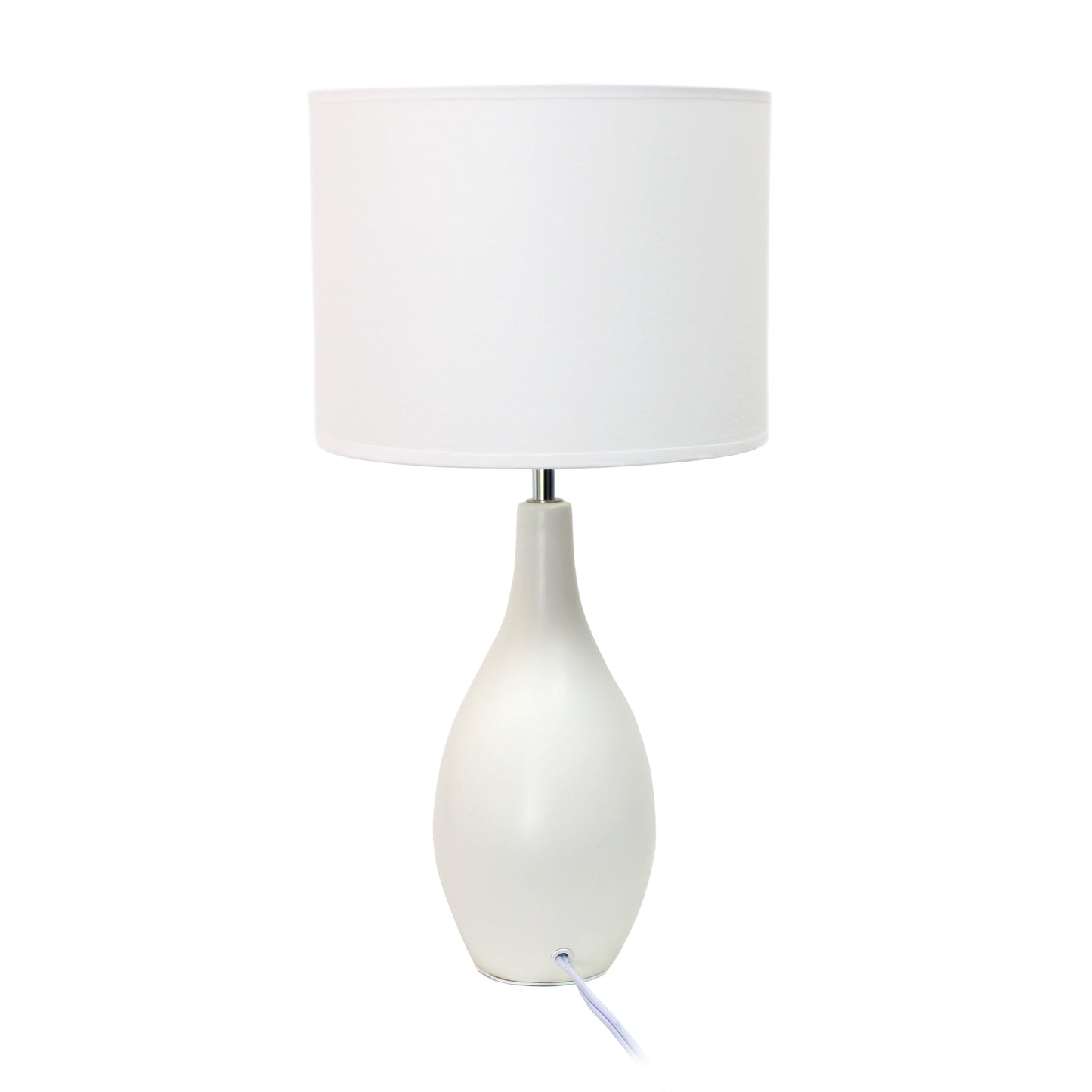 All The Rages Essentix 18" Off White Ceramic Dewdrop Table Lamp With Matching Fabric Shade