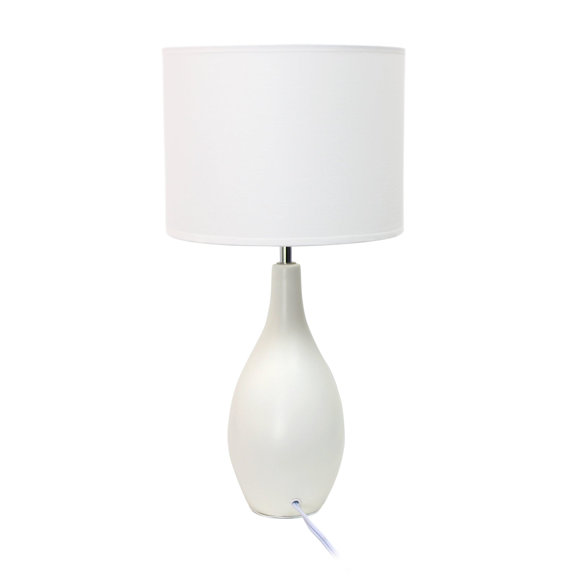 All The Rages Essentix 18" Off White Ceramic Dewdrop Table Lamp With Matching Fabric Shade