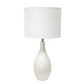 All The Rages Essentix 18" Off White Ceramic Dewdrop Table Lamp With Matching Fabric Shade