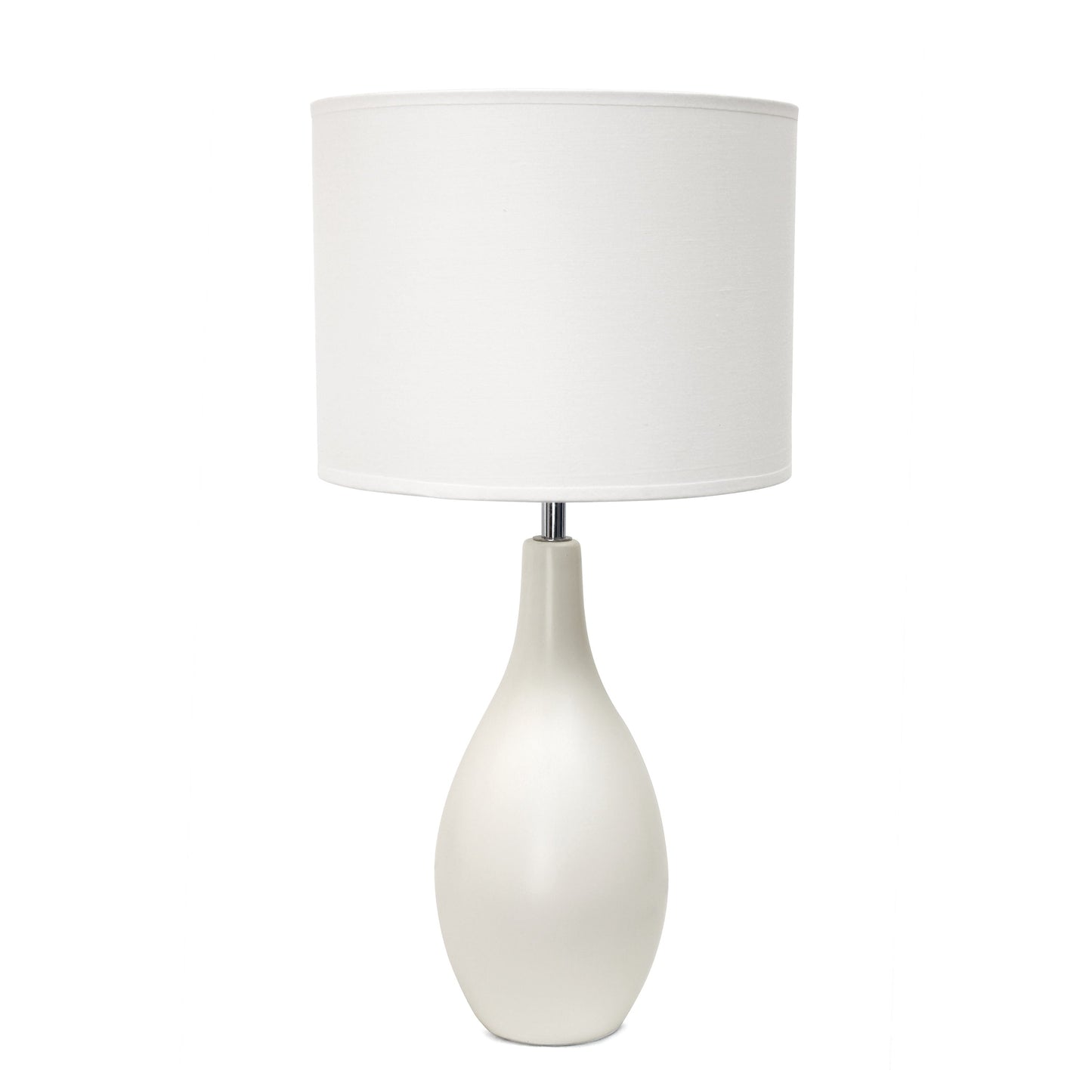 All The Rages Essentix 18" Off White Ceramic Dewdrop Table Lamp With Matching Fabric Shade