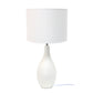 All The Rages Essentix 18" Off White Ceramic Dewdrop Table Lamp With Matching Fabric Shade