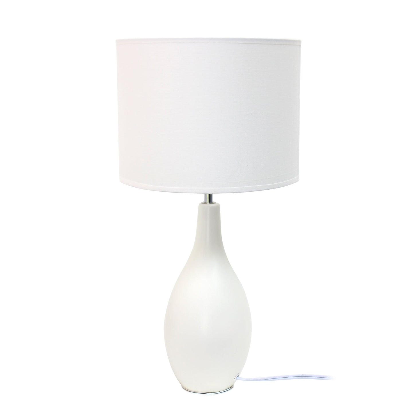 All The Rages Essentix 18" Off White Ceramic Dewdrop Table Lamp With Matching Fabric Shade