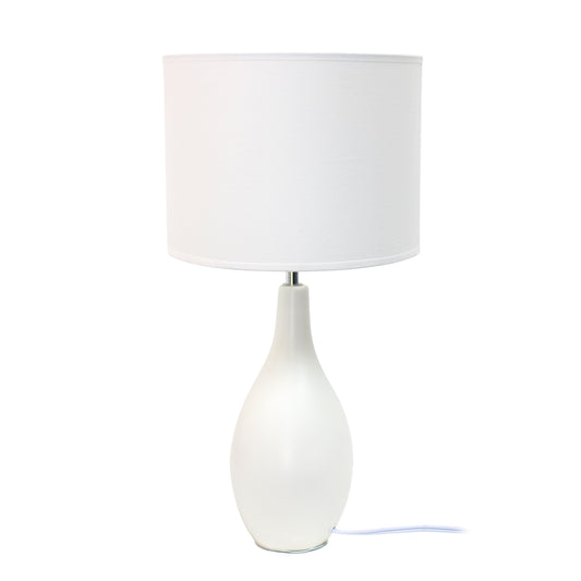 All The Rages Essentix 18" Off White Ceramic Dewdrop Table Lamp With Matching Fabric Shade