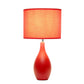 All The Rages Essentix 18" Red Ceramic Dewdrop Table Lamp With Matching Fabric Shade