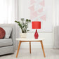 All The Rages Essentix 18" Red Ceramic Dewdrop Table Lamp With Matching Fabric Shade