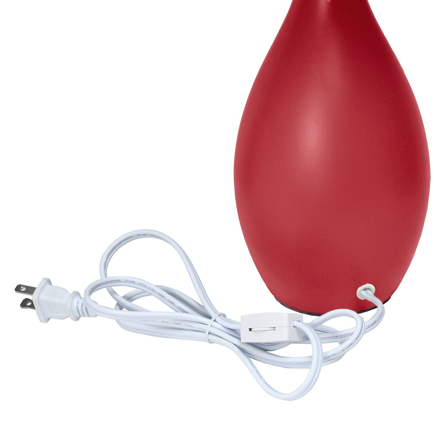All The Rages Essentix 18" Red Ceramic Dewdrop Table Lamp With Matching Fabric Shade